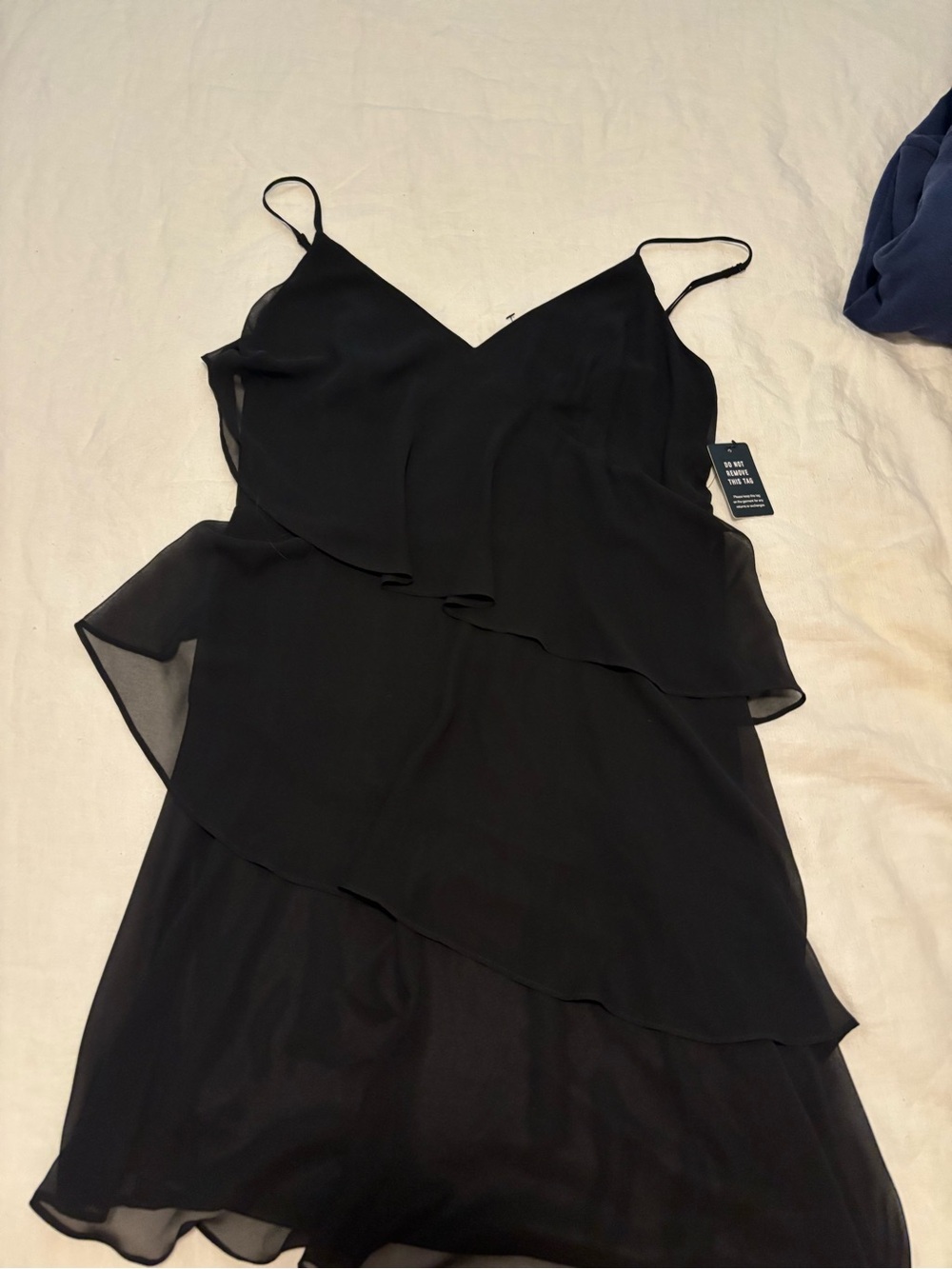 Express Black Layered Mini Slip Dress with Spaghetti Straps